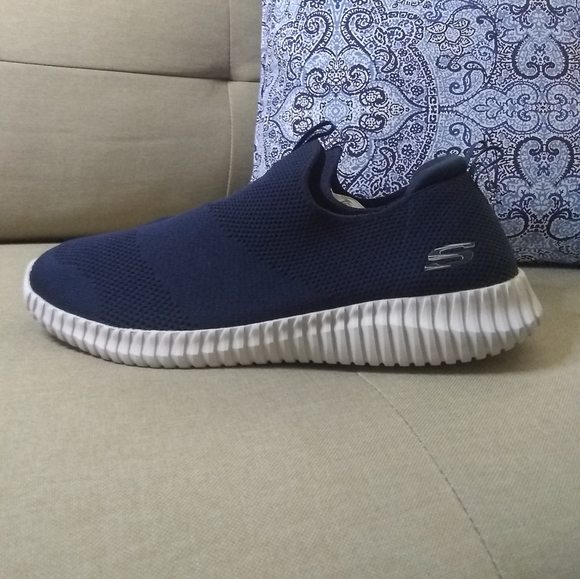 Skechers Elite Flex Wasik slip-on shoes navy blue NWOT - Picture 7 of 11